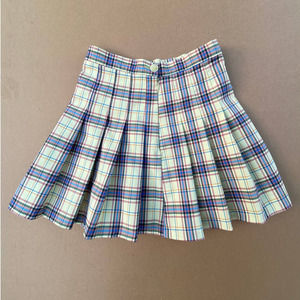 Party Plaid Tennis Mini Skirt Yellow Women's Size Small
